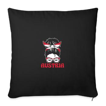 Austrians Austria - Sofa pillowcase 17,3'' x 17,3'' (45 x 45 cm) - black - Front
