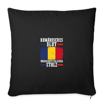 Romanian Romania Romania - Sofa pillowcase 17,3'' x 17,3'' (45 x 45 cm) - black - Front
