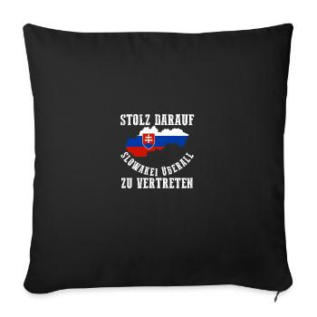 Slovaquie Slovaquie - Housse de coussin décorative 45 x 45 cm - noir - Devant