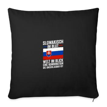 Slovakia Slovakia - Sofa pillowcase 17,3'' x 17,3'' (45 x 45 cm) - black - Front