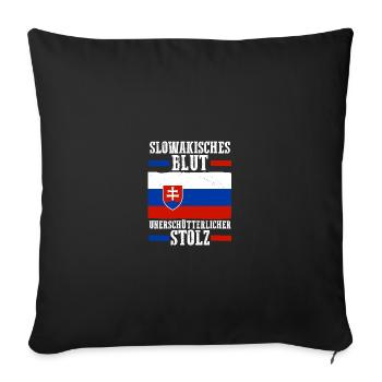 Slovakia Slovakia - Sofa pillowcase 17,3'' x 17,3'' (45 x 45 cm) - black - Front