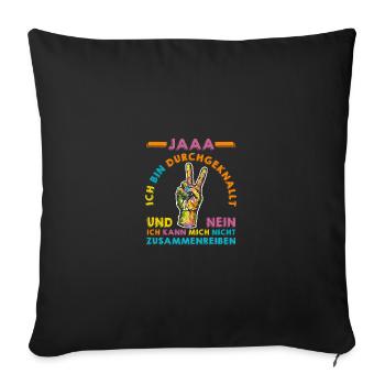 Cadeau drôle de collègues - Housse de coussin décorative 45 x 45 cm - noir - Devant