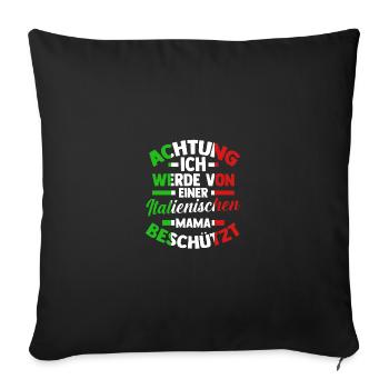 Italia Italian Mom Mom Italian Italy - Sofa pillowcase 17,3'' x 17,3'' (45 x 45 cm) - black - Front