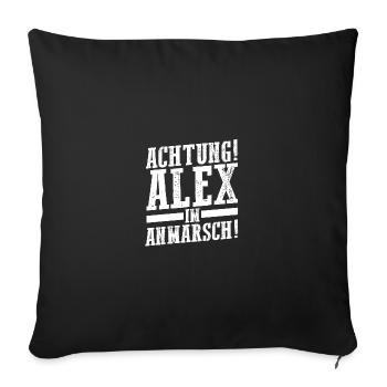 Alexander Alexandra Alexa Alex - Sofakissenbezug 45 x 45 cm - Schwarz - Vorne