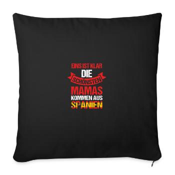 espagnole maman maman espagnole - Housse de coussin décorative 45 x 45 cm - noir - Devant