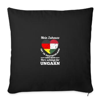 Magyars Allemagne Hongrie - Housse de coussin décorative 45 x 45 cm - noir - Devant