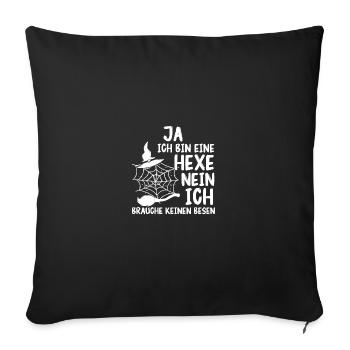 Sorcière Sorcière Balai Sorcière Costume Halloween - Housse de coussin décorative 45 x 45 cm - noir - Devant
