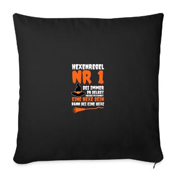 Witch Witch Broom Witch Costume Halloween - Sofa pillowcase 17,3'' x 17,3'' (45 x 45 cm) - black - Front