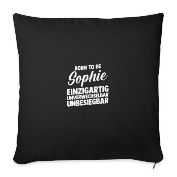 First name Sophie - Sofa pillowcase 17,3'' x 17,3'' (45 x 45 cm) - black - Front