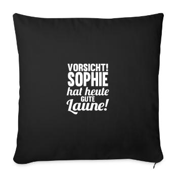 First name Sophie - Sofa pillowcase 17,3'' x 17,3'' (45 x 45 cm) - black - Front