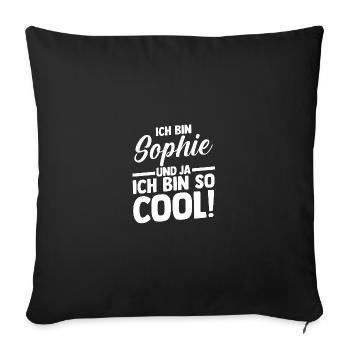 First name Sophie - Sofa pillowcase 17,3'' x 17,3'' (45 x 45 cm) - black - Front