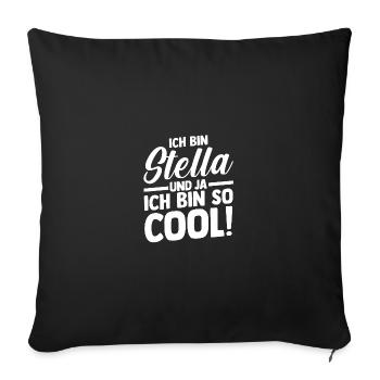 First name Stella - Sofa pillowcase 17,3'' x 17,3'' (45 x 45 cm) - black - Front