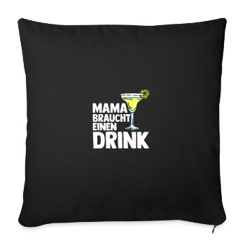 Mom Drink Celebrate Booze Mom - Sofa pillowcase 17,3'' x 17,3'' (45 x 45 cm) - black - Front