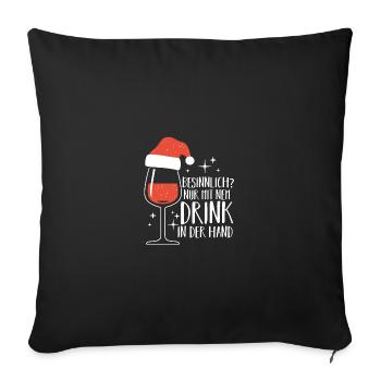 Santa Claus Christmas Party Christmas Mulled Wine - Sofa pillowcase 17,3'' x 17,3'' (45 x 45 cm) - black - Front
