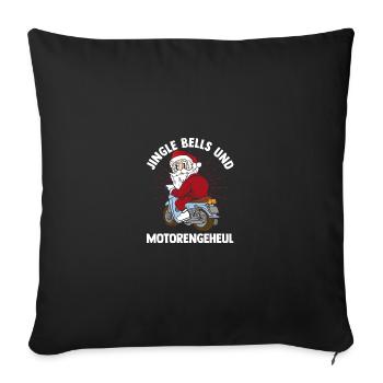 Père Noël moto Noël Noël - Housse de coussin décorative 45 x 45 cm - noir - Devant