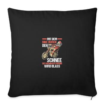 Weihnachten Motorrad Weihnachtsmann - Sofakissenbezug 45 x 45 cm - Schwarz - Vorne