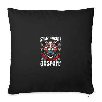 Weihnachtsmann Motorrad Weihnachtsfest Weihnachten - Sofakissenbezug 45 x 45 cm - Schwarz - Vorne