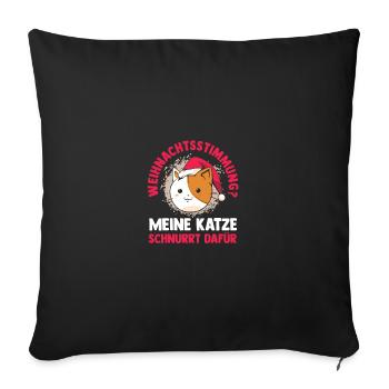 Père Noël Fête de Noël Noël Chats - Housse de coussin décorative 45 x 45 cm - noir - Devant