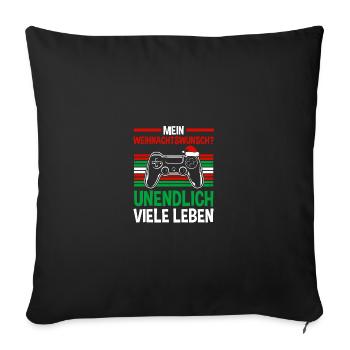 Père Noël Gaming Noël Noël - Housse de coussin décorative 45 x 45 cm - noir - Devant