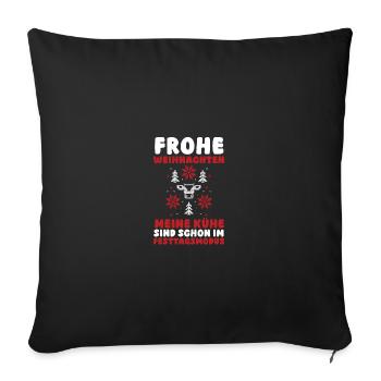 Santa Claus Tractor Christmas Party Farmer Landwi - Sofa pillowcase 17,3'' x 17,3'' (45 x 45 cm) - black - Front