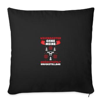 Santa Claus Tractor Christmas Party Farmer Landwi - Sofa pillowcase 17,3'' x 17,3'' (45 x 45 cm) - black - Front