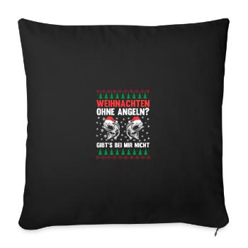Santa Claus Fishing Christmas Party Christmas - Sofa pillowcase 17,3'' x 17,3'' (45 x 45 cm) - black - Front