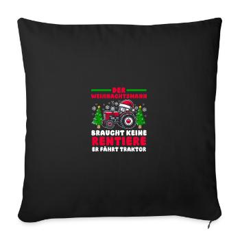 Santa Claus Tractor Christmas Party Farmer Construction - Sofa pillowcase 17,3'' x 17,3'' (45 x 45 cm) - black - Front