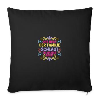 Maman pour la fête des mères - Housse de coussin décorative 45 x 45 cm - noir - Devant