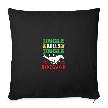 Père Noël Noël équitation cavalier chevaux - Housse de coussin décorative 45 x 45 cm - noir - Devant