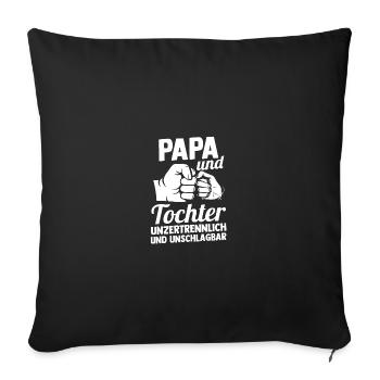 Dad And Daughter - Sofa pillowcase 17,3'' x 17,3'' (45 x 45 cm) - black - Front