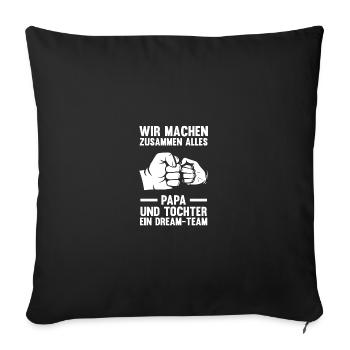 Dad And Daughter - Sofa pillowcase 17,3'' x 17,3'' (45 x 45 cm) - black - Front