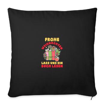 Père Noël Noël Livres de lecture - Housse de coussin décorative 45 x 45 cm - noir - Devant
