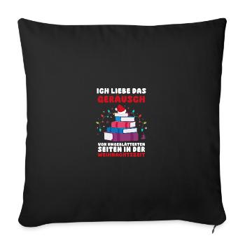 Santa Claus Christmas Reading Books - Sofa pillowcase 17,3'' x 17,3'' (45 x 45 cm) - black - Front