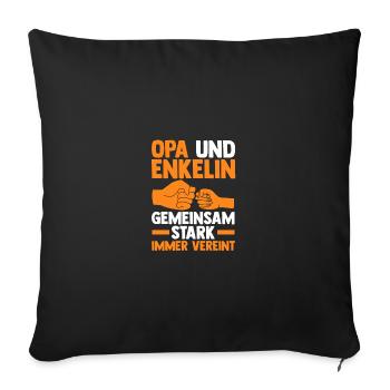 Papi et petite-fille - Housse de coussin décorative 45 x 45 cm - noir - Devant