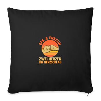 Papi et petit-fils - Housse de coussin décorative 45 x 45 cm - noir - Devant