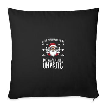 Dear Santa Claus, they were all naughty - Sofa pillowcase 17,3'' x 17,3'' (45 x 45 cm) - black - Front