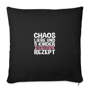 Mom of 5 children - Sofa pillowcase 17,3'' x 17,3'' (45 x 45 cm) - black - Front