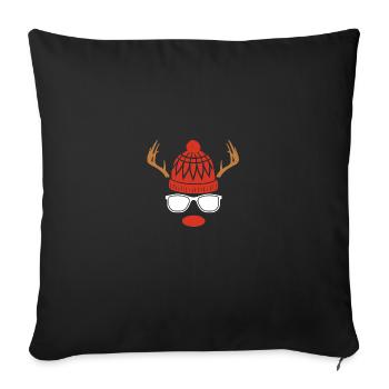 Santa Claus Christmas Reindeer - Sofa pillowcase 17,3'' x 17,3'' (45 x 45 cm) - black - Front
