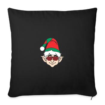 Santa Claus Christmas Elf Christmas Elf - Sofa pillowcase 17,3'' x 17,3'' (45 x 45 cm) - black - Front