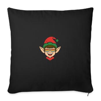 Santa Claus Christmas Elf Christmas Elf - Sofa pillowcase 17,3'' x 17,3'' (45 x 45 cm) - black - Front