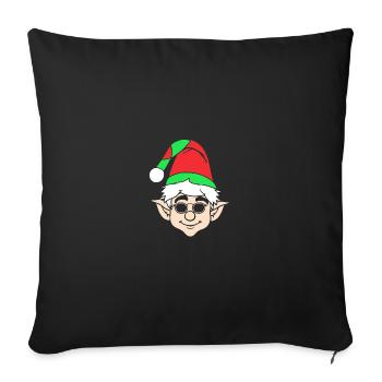 Santa Claus Christmas Elf Christmas Elf - Sofa pillowcase 17,3'' x 17,3'' (45 x 45 cm) - black - Front
