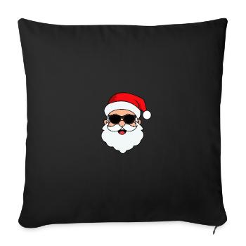 Santa Claus face with glasses - Sofa pillowcase 17,3'' x 17,3'' (45 x 45 cm) - black - Front