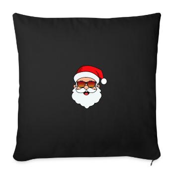 Santa Claus face with glasses - Sofa pillowcase 17,3'' x 17,3'' (45 x 45 cm) - black - Front