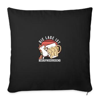 Die Lage Ist Besäufniserregend Bier Einhorn - Sofakissenbezug 45 x 45 cm - Schwarz - Vorne