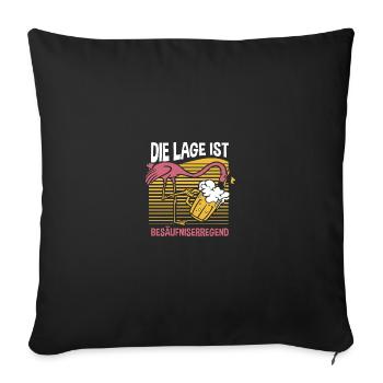 Die Lage Ist Besäufniserregend Bier Flamingo - Sofakissenbezug 45 x 45 cm - Schwarz - Vorne