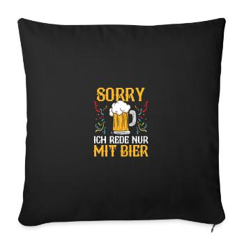 Karnevalskostüm Bier Fasching Karneval - Sofakissenbezug 45 x 45 cm - Schwarz - Vorne