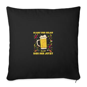 Karnevalskostüm Bier Saufen Fasching Karneval - Sofakissenbezug 45 x 45 cm - Schwarz - Vorne