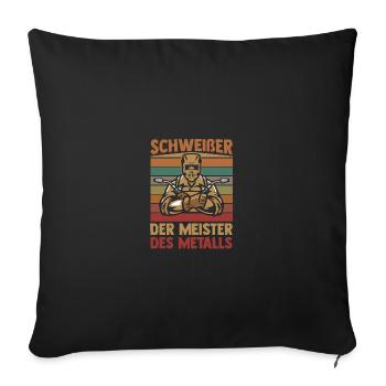 Soudage Soudeurs Soudeurs - Housse de coussin décorative 45 x 45 cm - noir - Devant