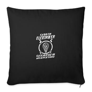 Maître électricien Ingénieur électricien Électricien - Housse de coussin décorative 45 x 45 cm - noir - Devant