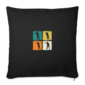 Joueur de fléchettes Fléchettes - Housse de coussin décorative 45 x 45 cm - noir - Devant